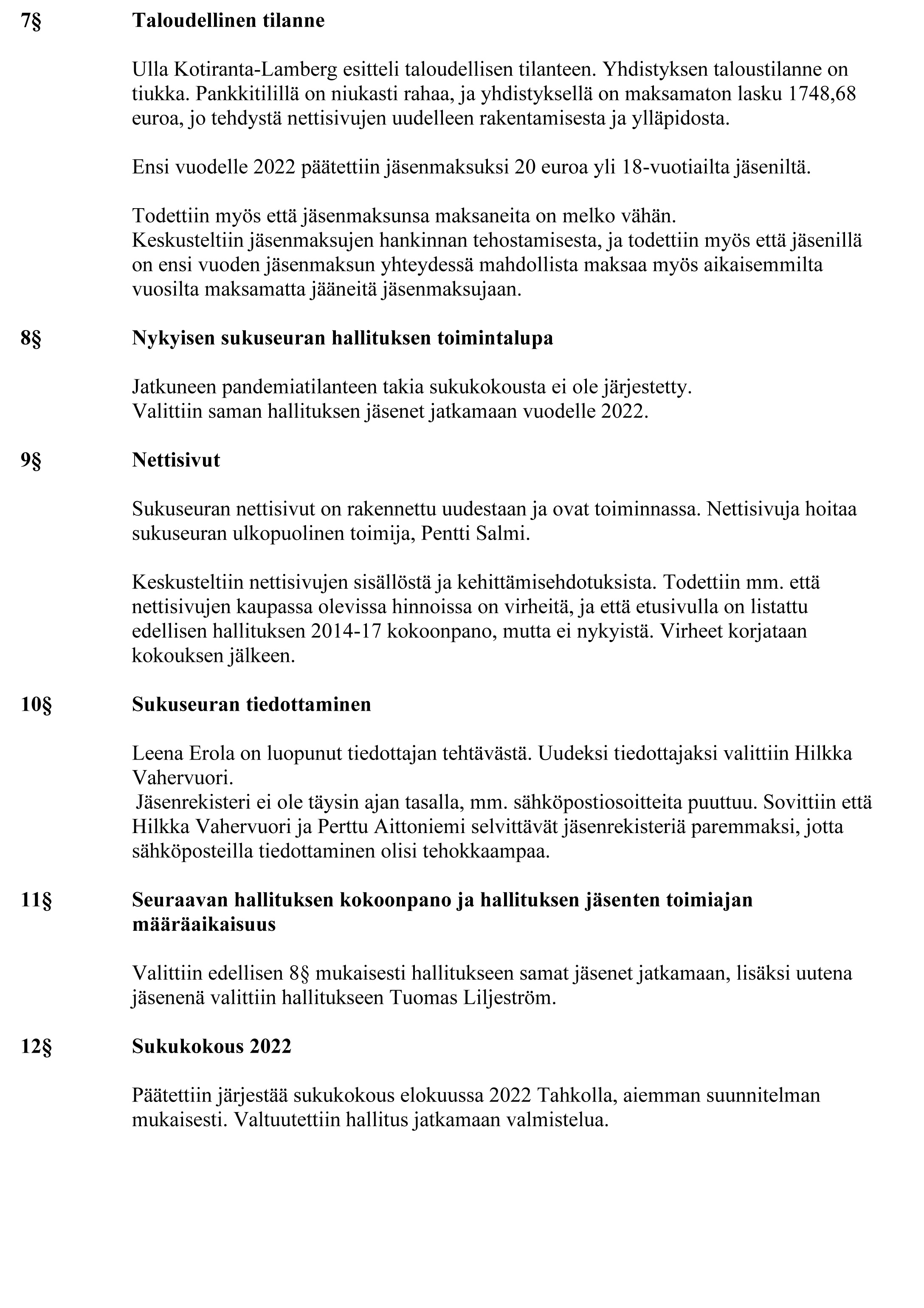 Lönnmarkin sukus vuosikokouspöytäkirja 110921 2